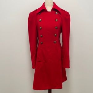 Diane Von Furstenberg Red Double-Breasted Coat